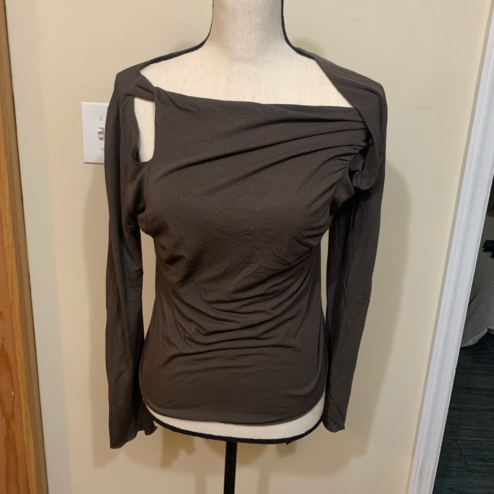 Made in Italy brown top with cut outs